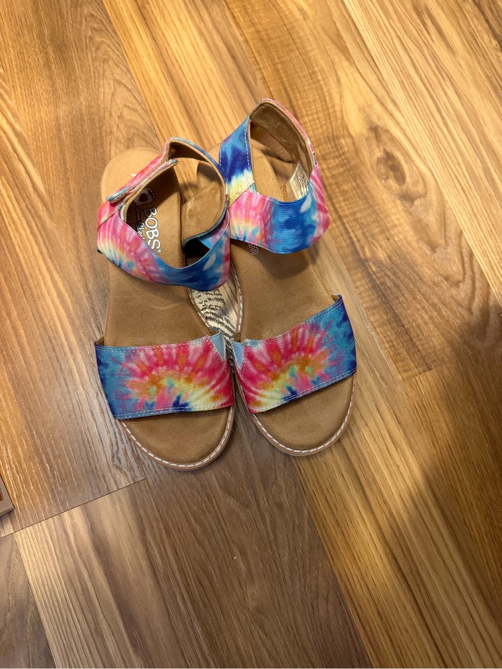 Skechers Women's Tie-Dye Strap Sandals - Blue, Pink, Yellow